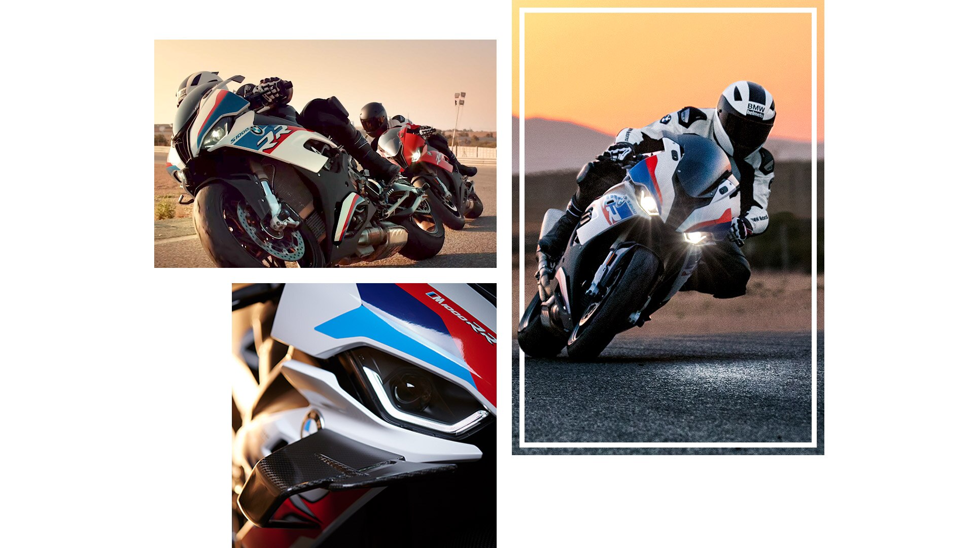 Коллаж из снимков мотоциклов S 1000 RR и M 1000 RR.