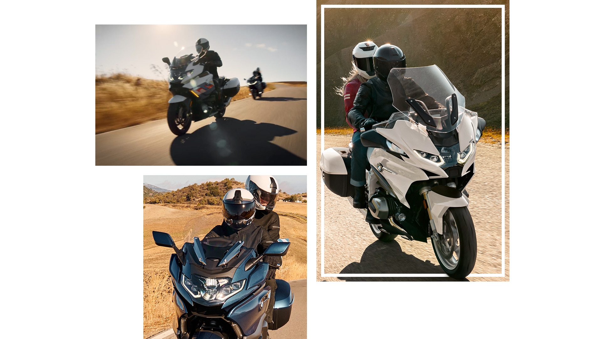 Фото туристических мотоциклов BMW Motorrad в движении.
